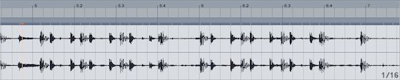 Track with live drummer in Ableton Live. Notice that the tempo is slightly out ...