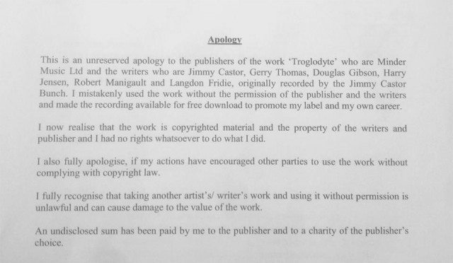 Julio Bashmore's public apology.